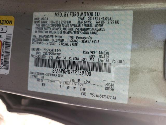 Photo 11 VIN: 3FA6P0HD2FR159100 - FORD FUSION SE 