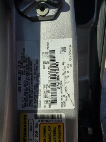 Photo 11 VIN: 3FA6P0HD2FR183994 - FORD FUSION SE 