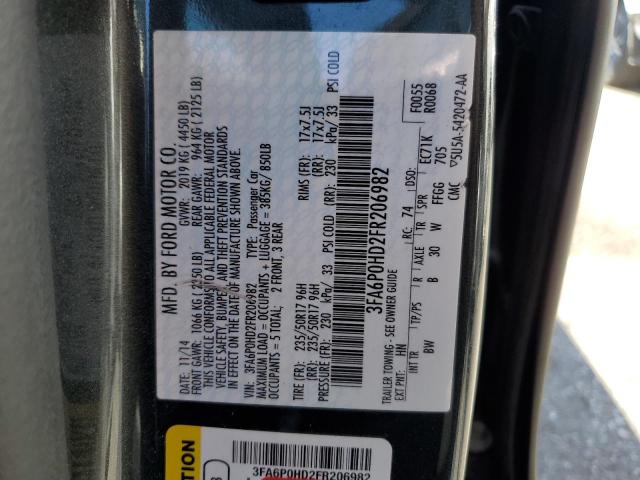 Photo 11 VIN: 3FA6P0HD2FR206982 - FORD FUSION SE 