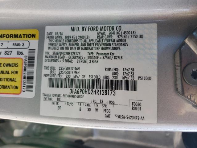 Photo 11 VIN: 3FA6P0HD2HR128173 - FORD FUSION SE 