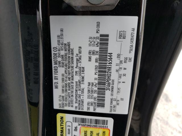 Photo 9 VIN: 3FA6P0HD2HR165644 - FORD FUSION SE 