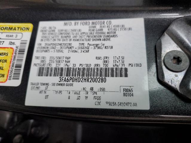 Photo 11 VIN: 3FA6P0HD2HR200280 - FORD FUSION SE 