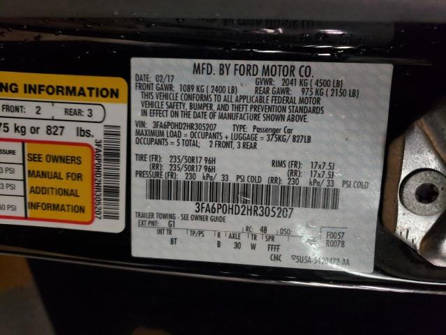 Photo 11 VIN: 3FA6P0HD2HR305207 - FORD FUSION SE 