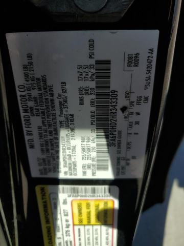 Photo 12 VIN: 3FA6P0HD2HR343309 - FORD FUSION SE 