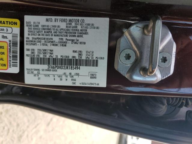 Photo 11 VIN: 3FA6P0HD2JR185494 - FORD FUSION SE 