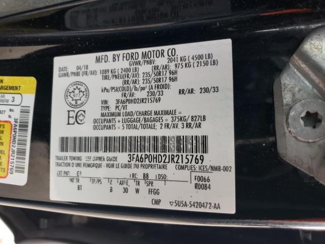 Photo 11 VIN: 3FA6P0HD2JR215769 - FORD FUSION 