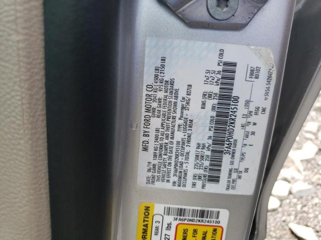 Photo 9 VIN: 3FA6P0HD2KR245100 - FORD FUSION SE 