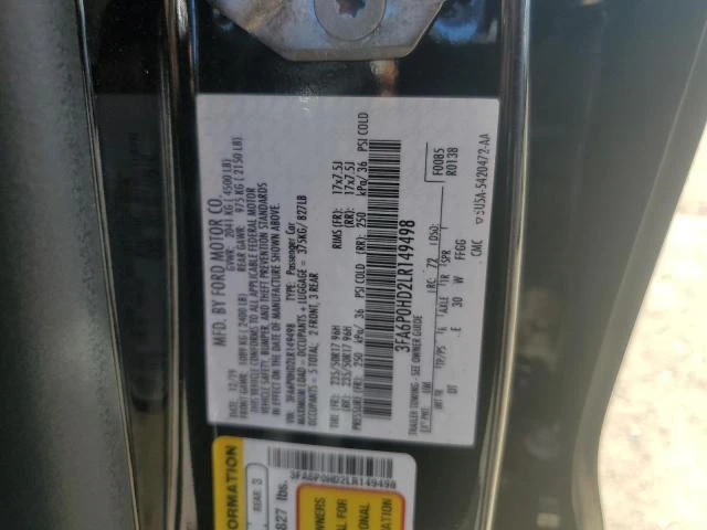 Photo 11 VIN: 3FA6P0HD2LR149498 - FORD FUSION SE 