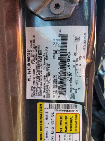 Photo 11 VIN: 3FA6P0HD2LR185434 - FORD FUSION SE 