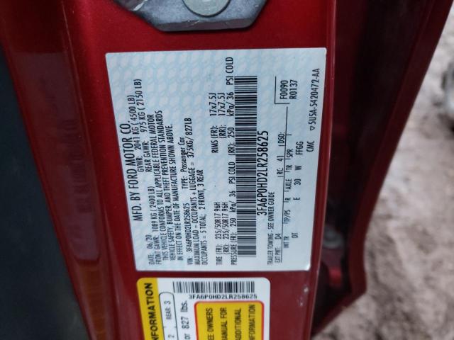 Photo 11 VIN: 3FA6P0HD2LR258625 - FORD FUSION SE 