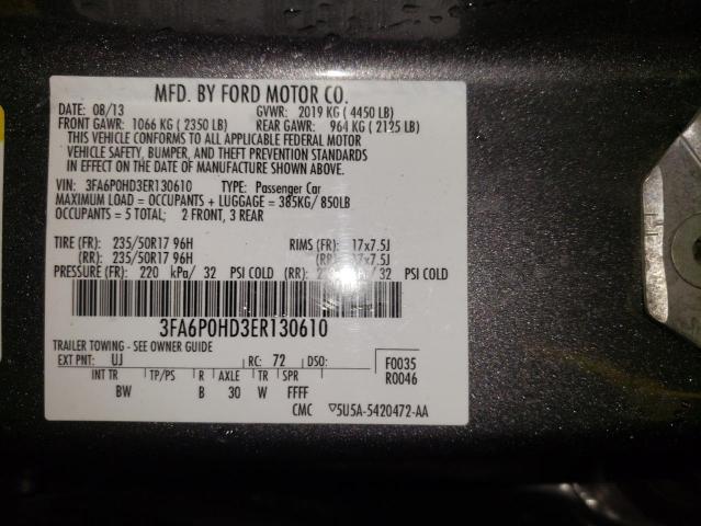 Photo 9 VIN: 3FA6P0HD3ER130610 - FORD FUSION SE 