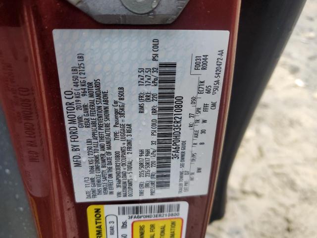 Photo 11 VIN: 3FA6P0HD3ER210800 - FORD FUSION SE 