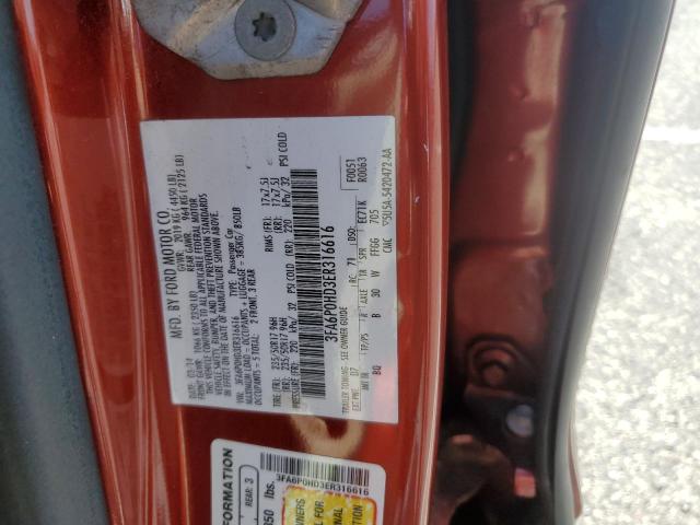 Photo 11 VIN: 3FA6P0HD3ER316616 - FORD FUSION 