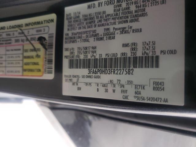 Photo 9 VIN: 3FA6P0HD3FR227582 - FORD FUSION SE 