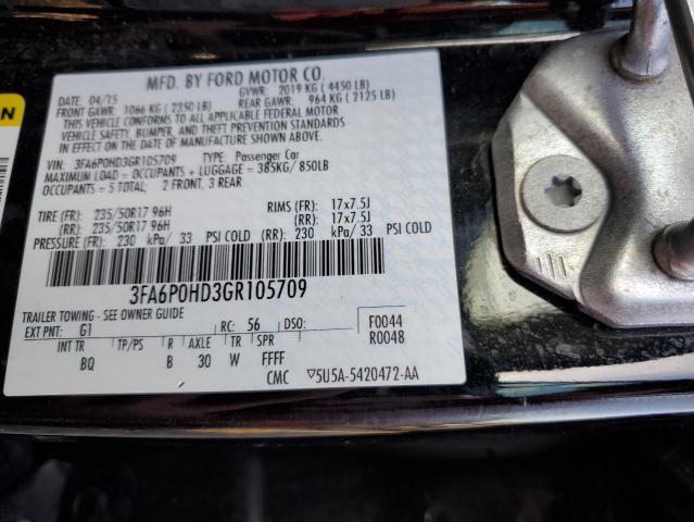 Photo 9 VIN: 3FA6P0HD3GR105709 - FORD FUSION SE 