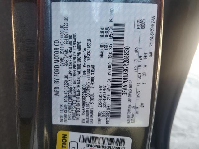 Photo 11 VIN: 3FA6P0HD3GR286830 - FORD FUSION SE 