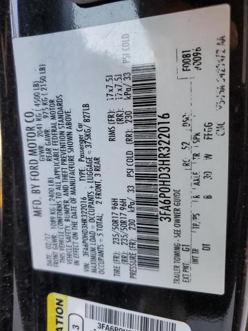 Photo 11 VIN: 3FA6P0HD3HR322016 - FORD FUSION 