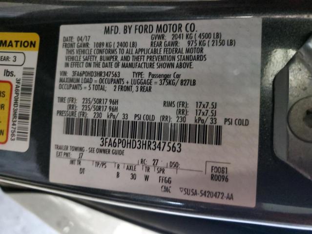 Photo 12 VIN: 3FA6P0HD3HR347563 - FORD FUSION 