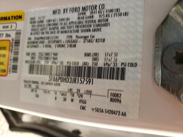 Photo 9 VIN: 3FA6P0HD3JR157591 - FORD FUSION SE 