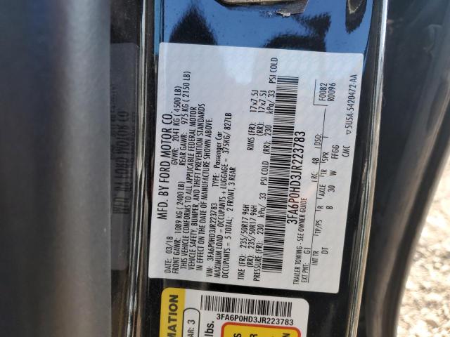 Photo 11 VIN: 3FA6P0HD3JR223783 - FORD FUSION SE 