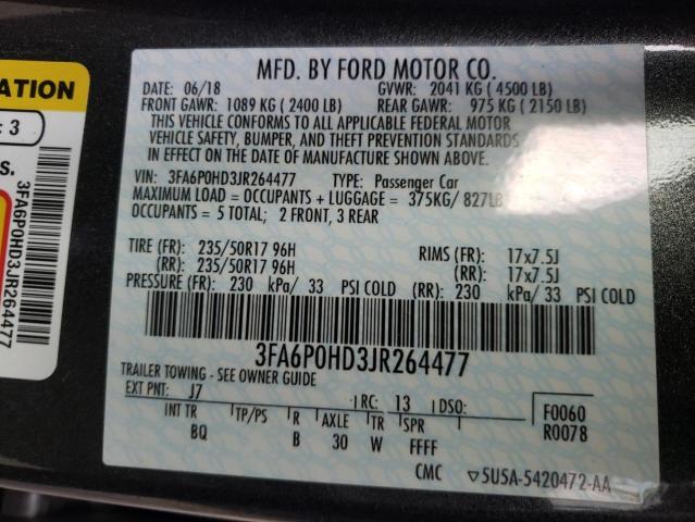 Photo 11 VIN: 3FA6P0HD3JR264477 - FORD FUSION SE 