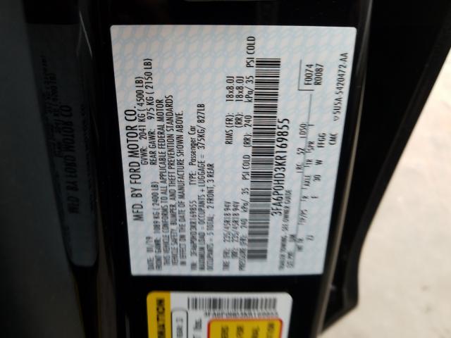 Photo 9 VIN: 3FA6P0HD3KR169855 - FORD FUSION SE 