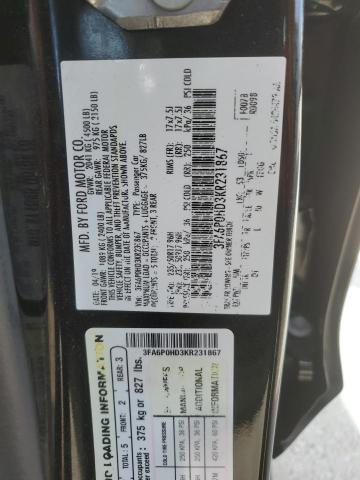 Photo 11 VIN: 3FA6P0HD3KR231867 - FORD FUSION SE 