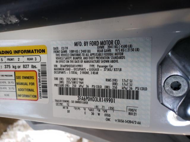 Photo 9 VIN: 3FA6P0HD3LR149901 - FORD FUSION SE 