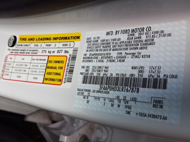 Photo 9 VIN: 3FA6P0HD3LR167878 - FORD FUSION SE 