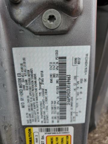 Photo 11 VIN: 3FA6P0HD3LR169663 - FORD FUSION SE 