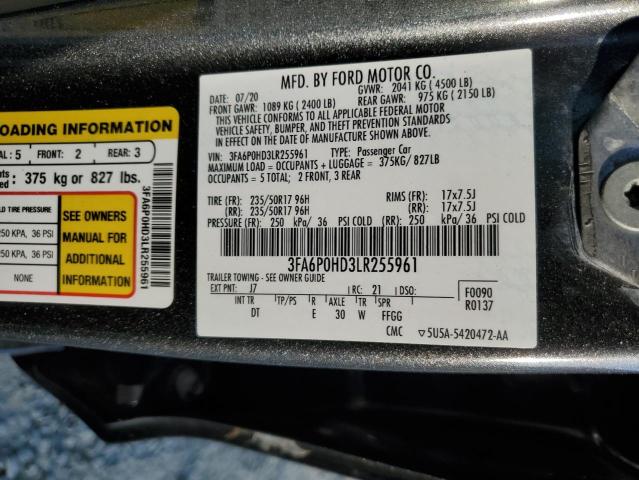 Photo 11 VIN: 3FA6P0HD3LR255961 - FORD FUSION SE 