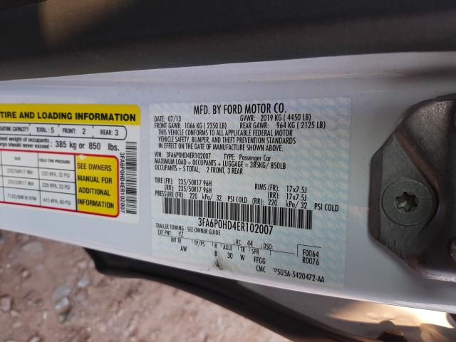 Photo 9 VIN: 3FA6P0HD4ER102007 - FORD FUSION SE 