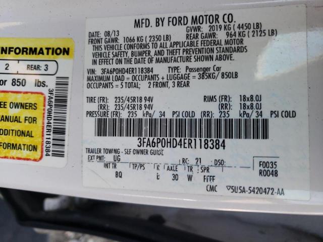 Photo 11 VIN: 3FA6P0HD4ER118384 - FORD FUSION 