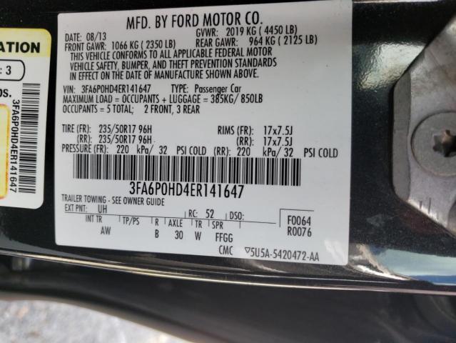 Photo 9 VIN: 3FA6P0HD4ER141647 - FORD FUSION SE 