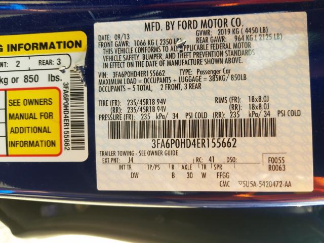 Photo 9 VIN: 3FA6P0HD4ER155662 - FORD FUSION SE 