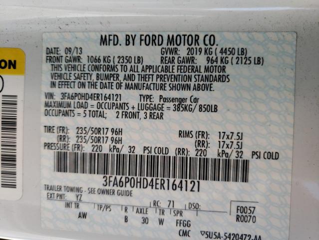 Photo 12 VIN: 3FA6P0HD4ER164121 - FORD FUSION SE 