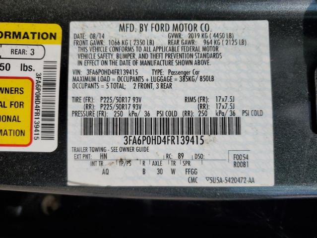 Photo 11 VIN: 3FA6P0HD4FR139415 - FORD FUSION SE 