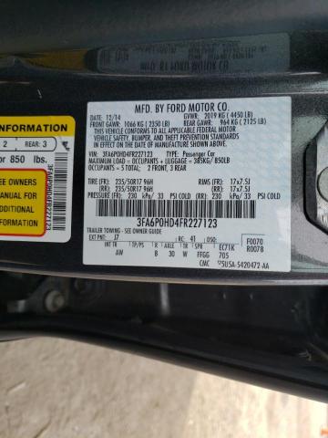 Photo 12 VIN: 3FA6P0HD4FR227123 - FORD FUSION SE 