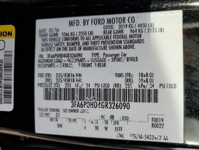 Photo 11 VIN: 3FA6P0HD4GR326090 - FORD FUSION 