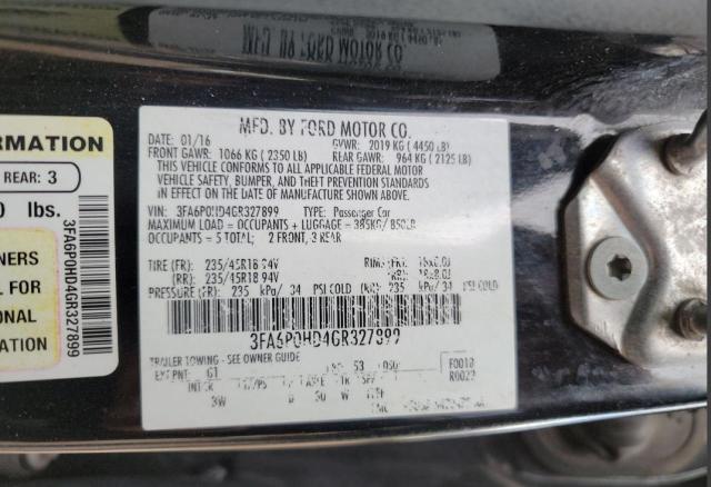 Photo 9 VIN: 3FA6P0HD4GR327899 - FORD FUSION 