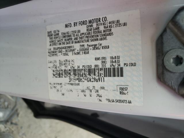 Photo 9 VIN: 3FA6P0HD4GR398911 - FORD FUSION SE 