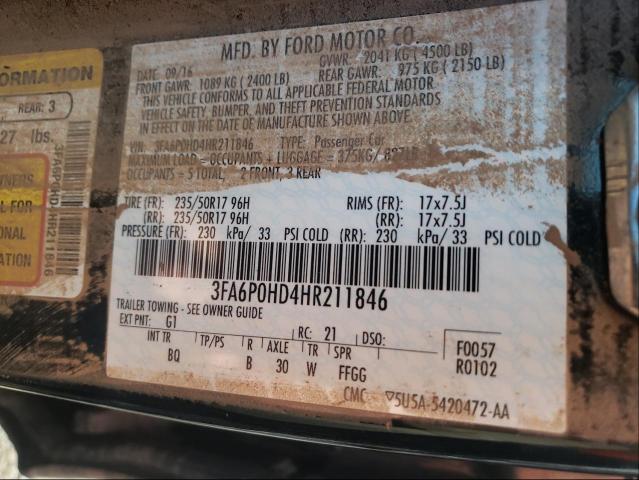 Photo 9 VIN: 3FA6P0HD4HR211846 - FORD FUSION SE 