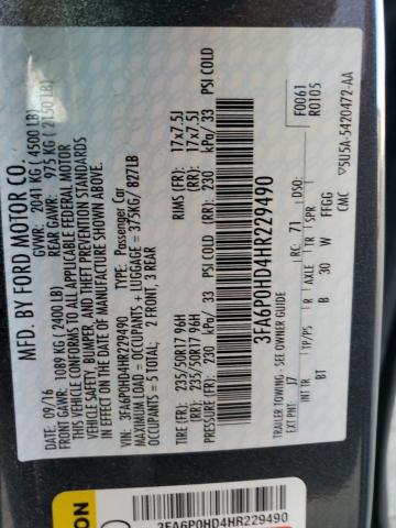 Photo 11 VIN: 3FA6P0HD4HR229490 - FORD FUSION SE 