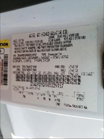 Photo 9 VIN: 3FA6P0HD4HR229957 - FORD FUSION SE 