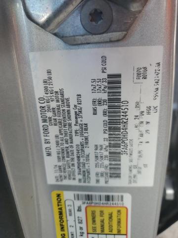 Photo 12 VIN: 3FA6P0HD4HR244510 - FORD FUSION 