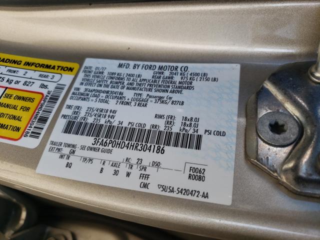 Photo 9 VIN: 3FA6P0HD4HR304186 - FORD FUSION SE 