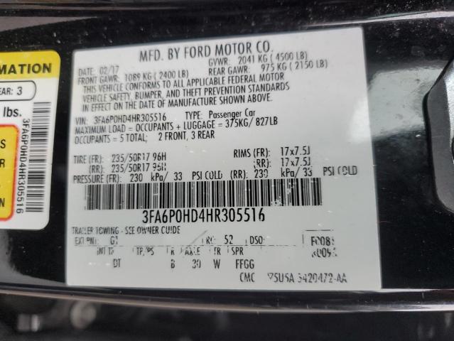 Photo 11 VIN: 3FA6P0HD4HR305516 - FORD FUSION 