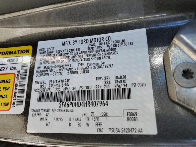 Photo 11 VIN: 3FA6P0HD4HR407964 - FORD FUSION SE 