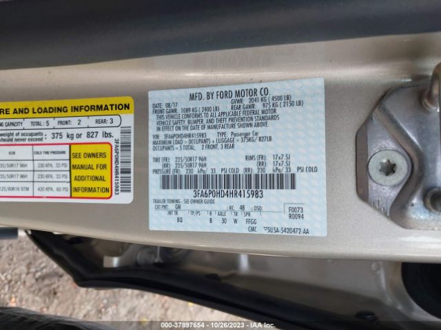 Photo 8 VIN: 3FA6P0HD4HR415983 - FORD FUSION 