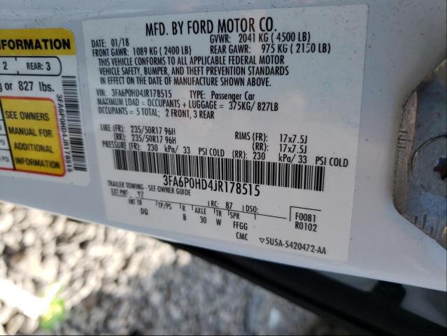 Photo 9 VIN: 3FA6P0HD4JR178515 - FORD FUSION SE 